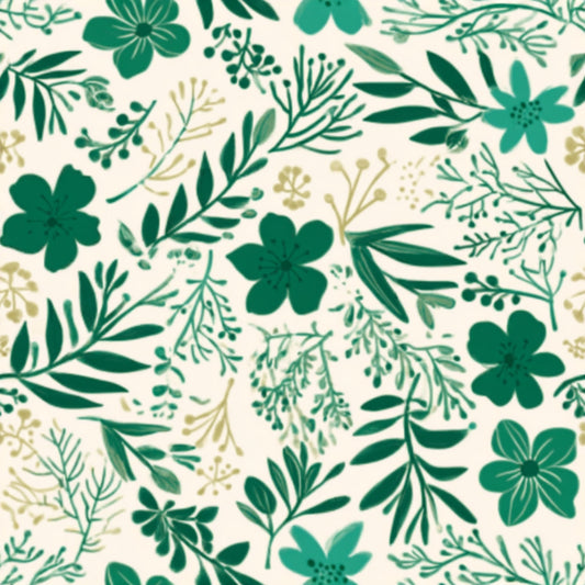 Ferns and Roses - Bohemian Wildflowers Print